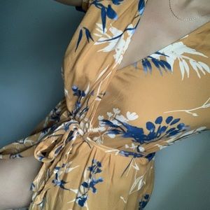 Beautiful yellow long wrap dress